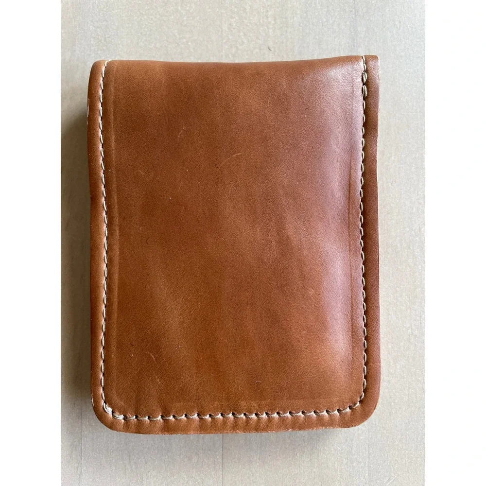 NEW Noonday Collection Leather Bifold Wallet, Cognac Brown